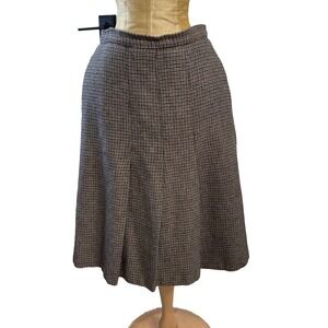 Vintage Incognito Tweed Skirt Sz 4 Pleated Black Blue Gray Knee length Heritage
